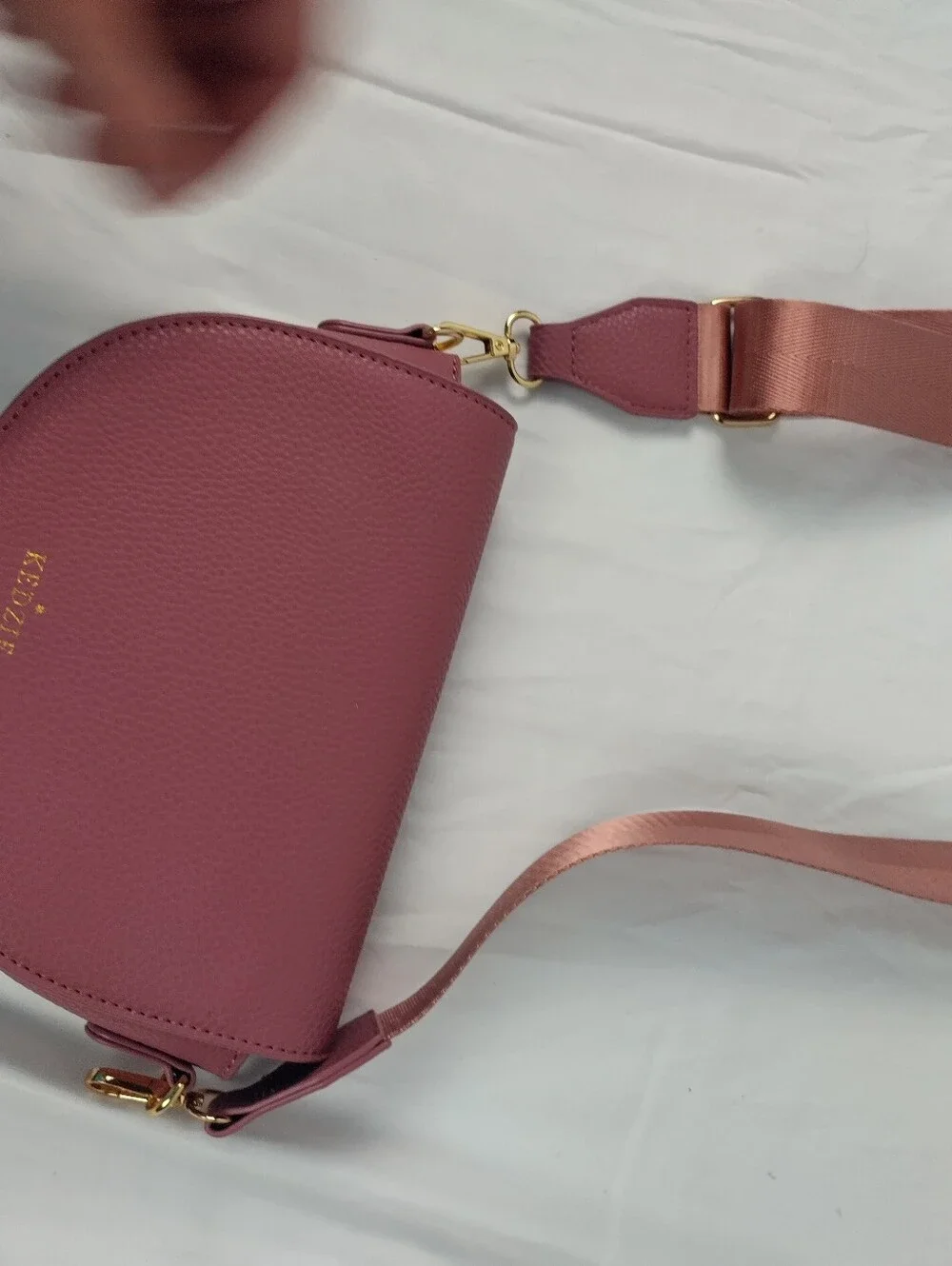 Kedzie Half Moon Crossbody City Fashion Purse Snap Lip Pink Rose